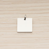 SG.005 // 16mm Square Surgical Steel Pendant, 2 Pc