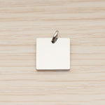 SG.003 // 12mm Square Surgical Steel Pendant, 2 Pc