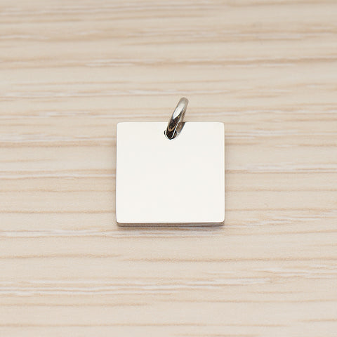 SG.003 // 12mm Square Surgical Steel Pendant, 2 Pc