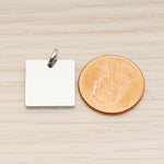 SG.003 // 12mm Square Surgical Steel Pendant, 2 Pc