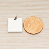 SG.003 // 12mm Square Surgical Steel Pendant, 2 Pc