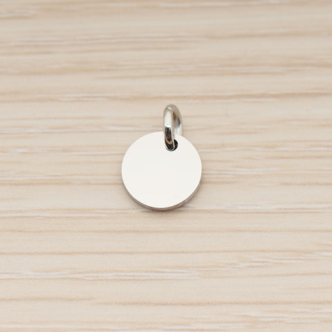 SG.011 // 12mm Round  Surgical Steel Pendant, 2 Pc