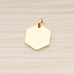 SG.016 // 14mm Hexagon Surgical Steel Pendant, 2 Pc