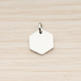 SG.015 // 12mm Hexagon Surgical Steel Pendant, 2 Pc