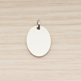 SG.009 // 16 x 19mm Oval Surgical Steel Pendant, 2 Pc