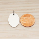 SG.009 // 16 x 19mm Oval Surgical Steel Pendant, 2 Pc