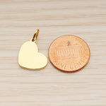 SG.019 // 15 x 13mm Heart Surgical Steel Pendant, 2 Pc