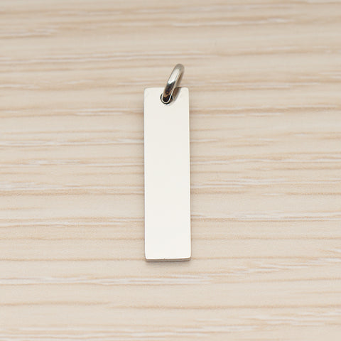 SG.025 // 25 x 6mm Rectangle Surgical Steel Pendant, 2 Pc