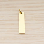 SG.025 // 25 x 6mm Rectangle Surgical Steel Pendant, 2 Pc