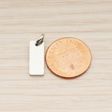 SG.023 // 15 x 6mm Rectangle Surgical Steel Pendant, 2 Pc