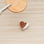 SG.026 // 9 x 8mm Heart Surgical Steel Pendant, 2 Pc