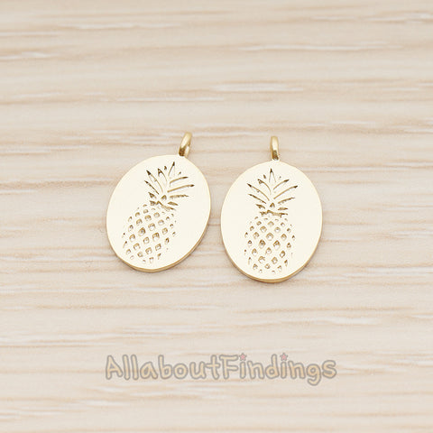 PD.1881 // Exquisite Flat Oval Pineapple Pendant, 1 Pc