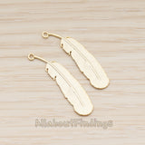 PD.1883 // Long Feather Shape Pendant, 2 Pc