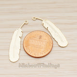 PD.1883 // Long Feather Shape Pendant, 2 Pc