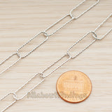 CH.154 // Rope Pattern Clip Shape Linked Chain, 1 Meter