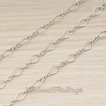 CH.005-02 // Large Textured Diamond n Round Shape Link Chain, 1 Meter