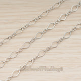 CH.005-02 // Large Textured Diamond n Round Shape Link Chain, 1 Meter