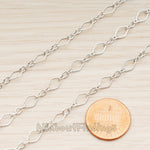 CH.005-02 // Large Textured Diamond n Round Shape Link Chain, 1 Meter