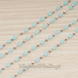 CH.156 // Mint Glass Chip Penetration Ball Chain, 1 Meter