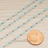 CH.156 // Mint Glass Chip Penetration Ball Chain, 1 Meter