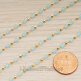 CH.156 // Mint Glass Chip Penetration Ball Chain, 1 Meter