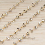 CH.157 // Black Triangle Diamond Cut Glass Chip Penetration Chain, 1 Meter