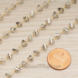 CH.157 // Black Triangle Diamond Cut Glass Chip Penetration Chain, 1 Meter