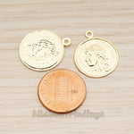 PD.1890 // Small Pressed Francaise Coin Pendant, 6 Pc