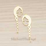 PD.1891 // Braided Hair Girl Face Connect Pendant, 2 Pc