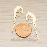 PD.1891 // Braided Hair Girl Face Connect Pendant, 2 Pc