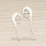 PD.1891 // Braided Hair Girl Face Connect Pendant, 2 Pc