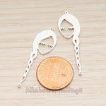 PD.1891 // Braided Hair Girl Face Connect Pendant, 2 Pc