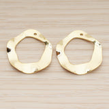 PD.1896 // Simple Wave Round Ring Pendant, 2 Pc