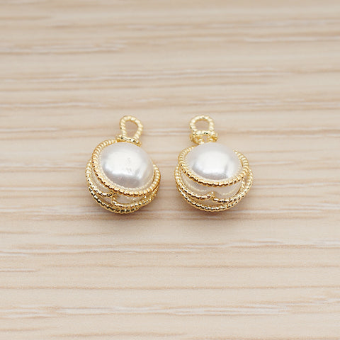 PD.1901 // Pearl Round Pendant, 2 Pc