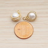 PD.1901 // Pearl Round Pendant, 2 Pc