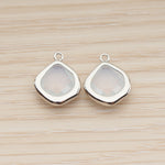 FS.299 // Pear Shape Framed Glass Stone Pendant, 2 Pc