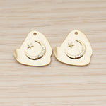 PD.1905 // Prong Shaped Cubic Star and Moon Pendant, 2 Pc