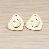 PD.1905 // Prong Shaped Cubic Star and Moon Pendant, 2 Pc