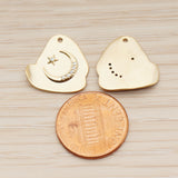 PD.1905 // Prong Shaped Cubic Star and Moon Pendant, 2 Pc