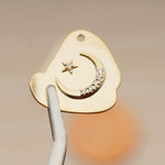 PD.1905 // Prong Shaped Cubic Star and Moon Pendant, 2 Pc
