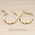 ER.470 // Twisted Ring Ear Post, 2 Pc