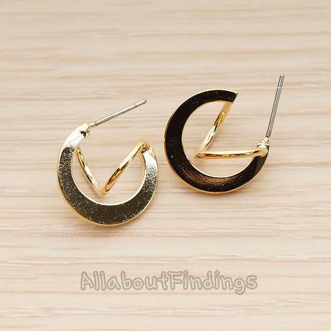 ER.475 // Pacman Shape Ear Post, 2 Pc