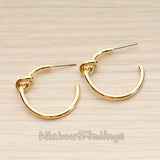 ER.476 // Simple Curved Knot Ear Post, 2 Pc