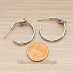 ER.476 // Simple Curved Knot Ear Post, 2 Pc