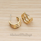 ER.477 // Small Triple Ring Ear Post, 2 Pc