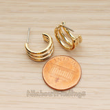 ER.477 // Small Triple Ring Ear Post, 2 Pc