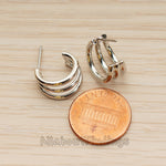 ER.477 // Small Triple Ring Ear Post, 2 Pc