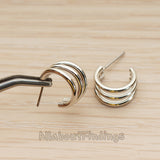 ER.477 // Small Triple Ring Ear Post, 2 Pc