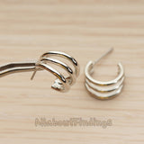 ER.477 // Small Triple Ring Ear Post, 2 Pc