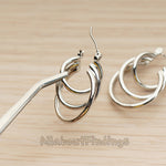 ER.478 // Simple Layered Triple Ring Ear Post, 2 Pc